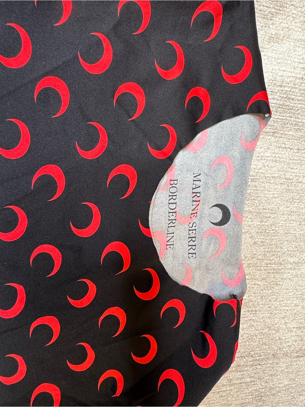 Marine Serre Black Shirt with Red Crescent Motif - Picture 2 of 3